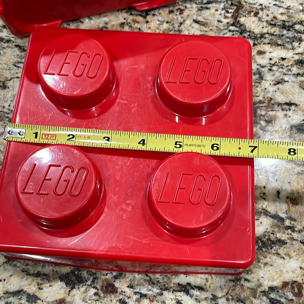 LEGO Storage Case 4 Stud Red Container Plastic Bin Box - Picture 9 of 13